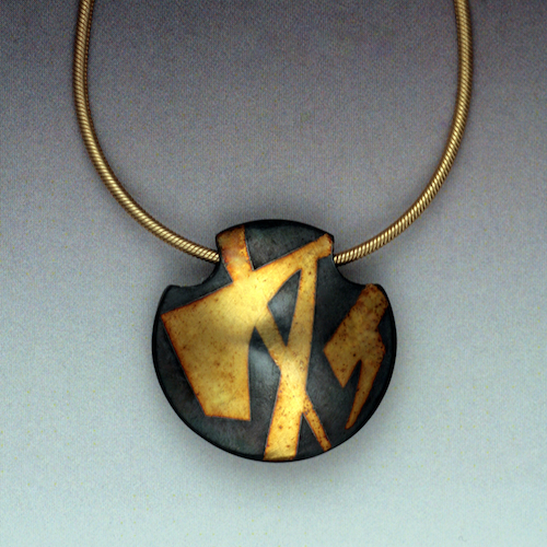 MB-P279C  Pendant 3D Golden World $340 at Hunter Wolff Gallery